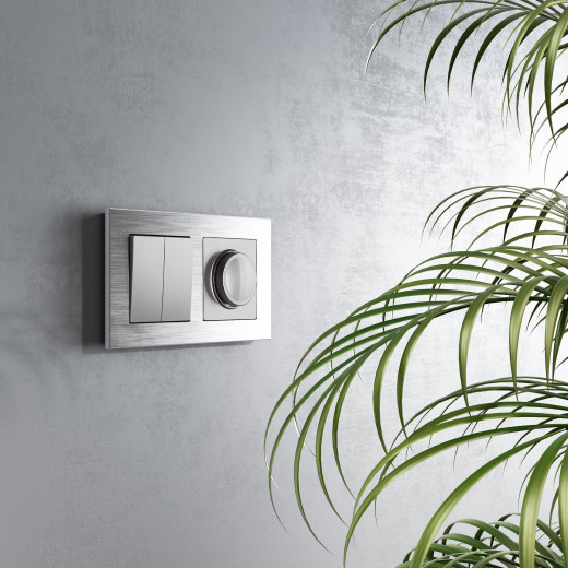 Перекрестный переключатель двухклавишный серебряный W1123008