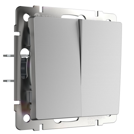 Перекрестный переключатель двухклавишный серебряный W1123008