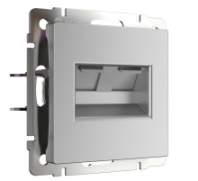 Розетка двойная Ethernet RJ-45 серебряный W1181106