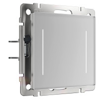 Сенсорный выключатель двухклавишный с подсветкой серебряный W4522006