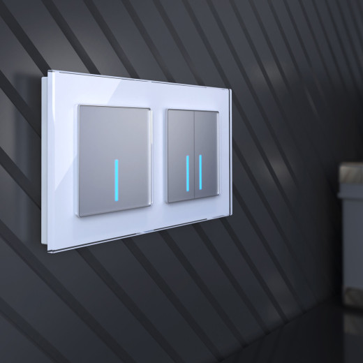 Сенсорный выключатель одноклавишный с подсветкой 1000 Вт серебряный W4510006