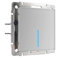 Сенсорный выключатель одноклавишный с подсветкой 1000 Вт серебряный W4510006