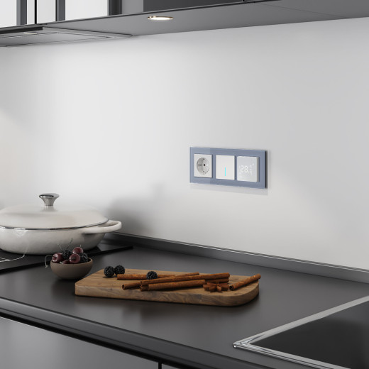 Сенсорный выключатель одноклавишный с подсветкой 1000 Вт серебряный W4510006