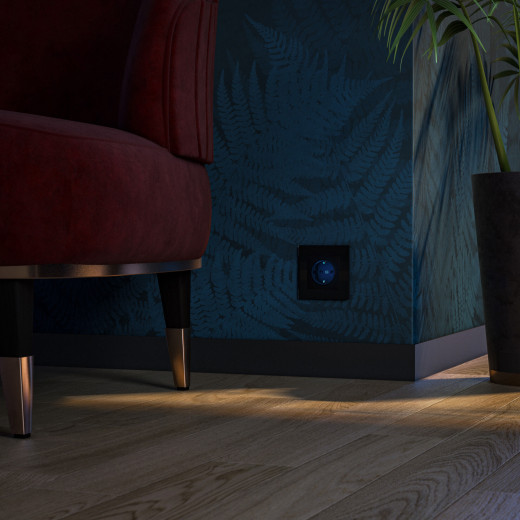 Розетка с подсветкой (черный матовый) W1171408