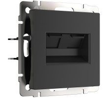 Розетка двойная Ethernet RJ-45 (черный матовый) W1182208