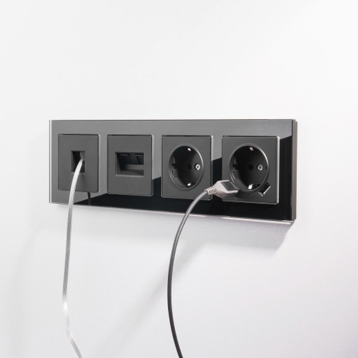 Телефонная розетка RJ-11 (черный матовый) W1182008