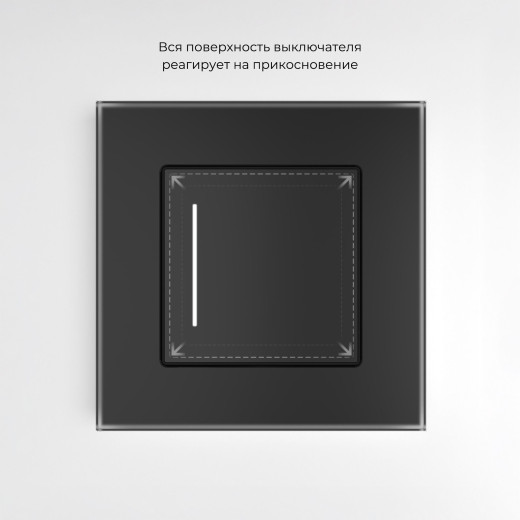 Сенсорный выключатель одноклавишный с подсветкой (черный) W4512008