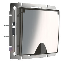 Розетка влагозащ. с зазем. с защит. крышкой и шторками (глянцевый никель) W1171202