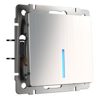 Выключатель одноклавишный проходной с подсветкой глянцевый никель W1112102