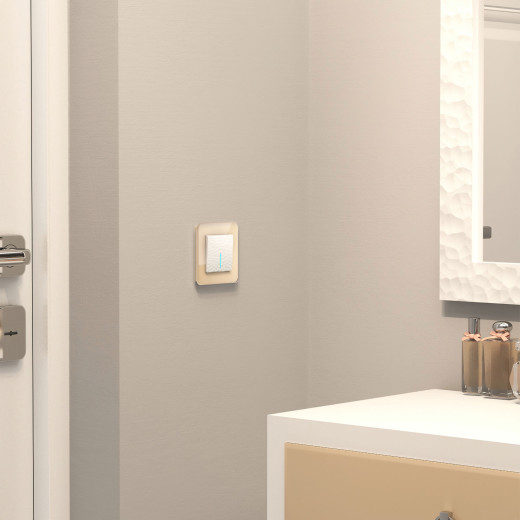 Выключатель одноклавишный с подсветкой (Hammer белый) W1210101