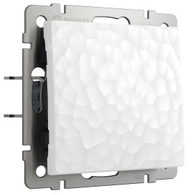 Выключатель одноклавишный проходной (Hammer белый) W1212001