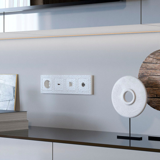 Розетка с заземлением (Hammer белый) W1271001