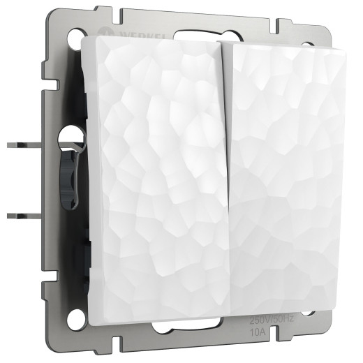 Выключатель двухклавишный (Hammer белый) W1220001