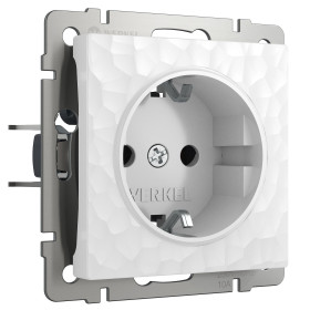 Розетка с заземлением (Hammer белый) W1271001