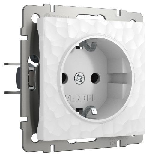 Розетка с заземлением (Hammer белый) W1271001