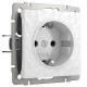 Розетка с заземлением (Hammer белый) W1271001