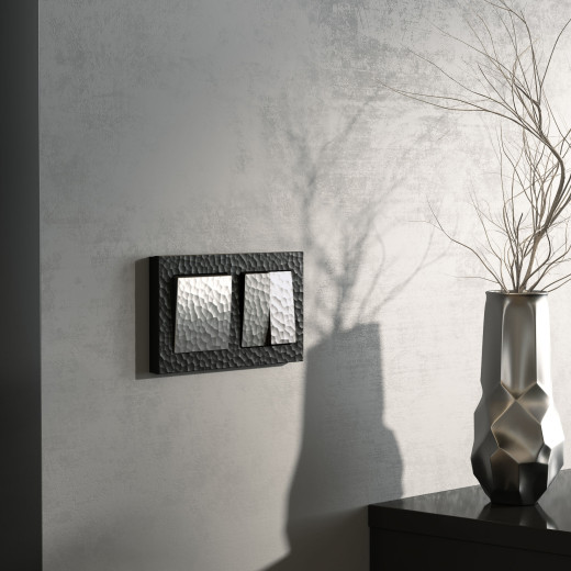 Выключатель одноклавишный (Hammaer серебряный) W1210006