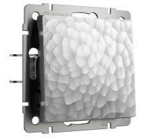 Выключатель одноклавишный проходной (Hammaer серебряный) W1212006