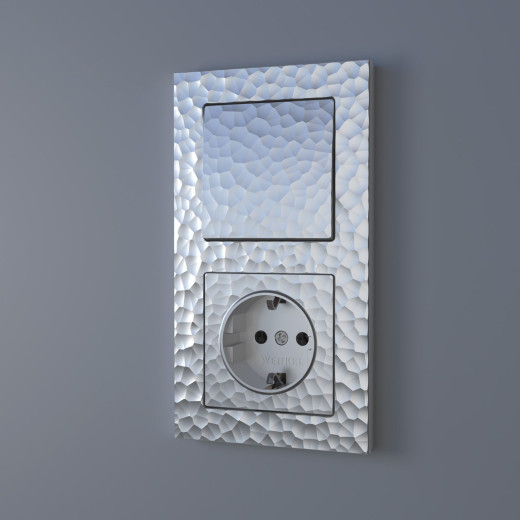 Выключатель одноклавишный проходной (Hammaer серебряный) W1212006