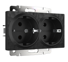 Розетка двойная с заземлением (Hammar черный) W1272008
