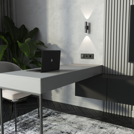 Выключатель двухклавишный (Hammar черный) W1220008