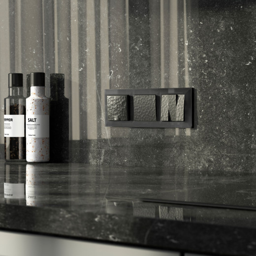 Набор клавиш для выключателя трехклавишного (Hammar черный) W1239008