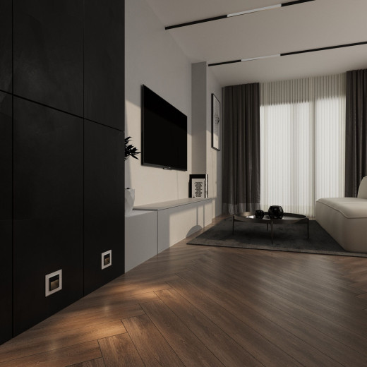 Встраиваемая LED подсветка с датчиком движения и изменяемой цветовой температурой (черный матовый) W1154608