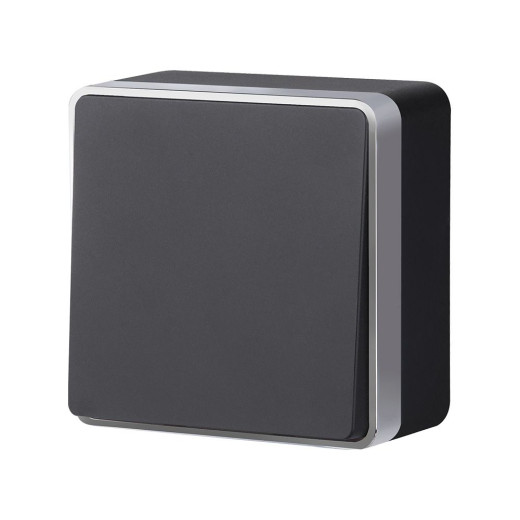 Выключатель одноклавишный Gallant черный с серебром W5010034 W5010034