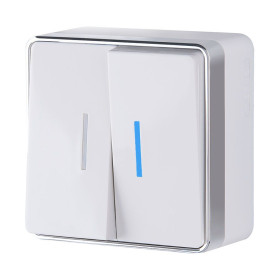 Выключатель двухклавишный с подсветкой Gallant белый W5020101