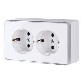 Розетка двойная с заземлением Gallant белая W5072101