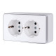 Розетка двойная с заземлением Gallant белая W5072101