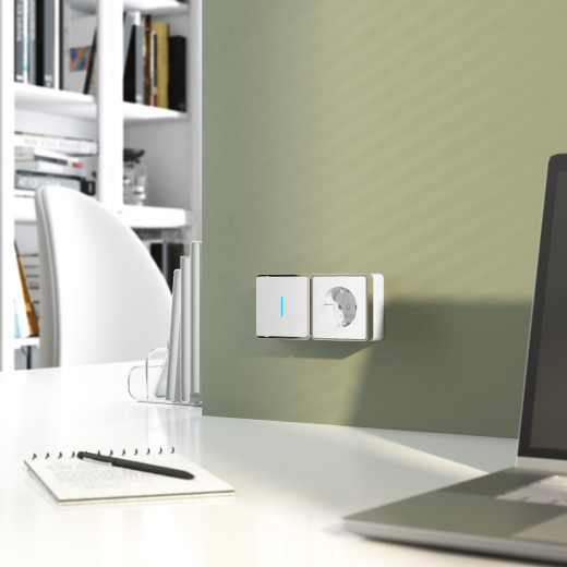 Выключатель одноклавишный с подсветкой Gallant белый W5010101