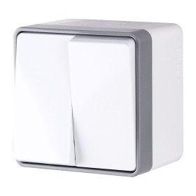 Выключатель двухклавишный влагозащищенный Gallant белый WL15-03-02