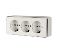 Розетка тройная с заземлением и шторками Gallant слоновая кость W5073103