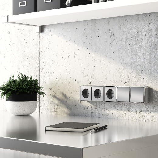 Выключатель одноклавишный проходной Gallant серебряный W5012006