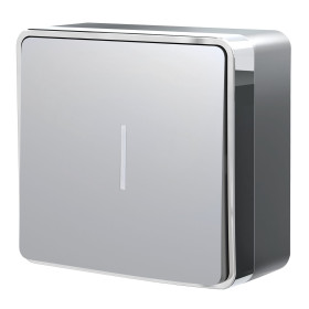 Выключатель одноклавишный с подсветкой Gallant серебряный W5010106