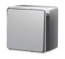 Выключатель одноклавишный влагозащищенный Gallant серебряный W5010206