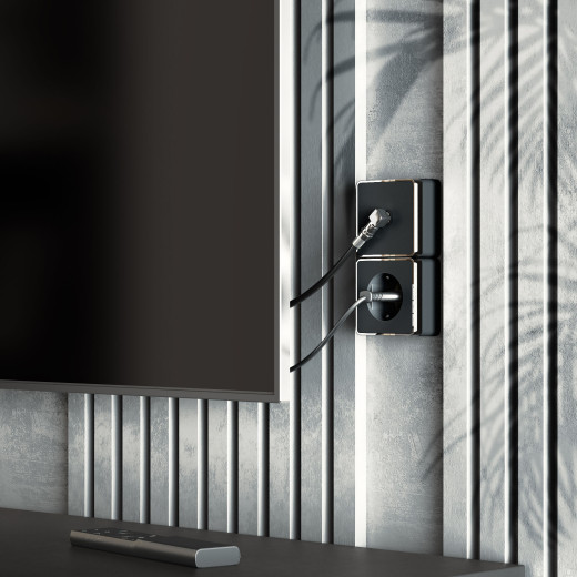 ТВ-розетка оконечная Gallant черный/хром W5083035