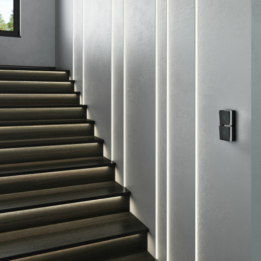 Выключатель одноклавишный с подсветкой Gallant черный/хром W5010135