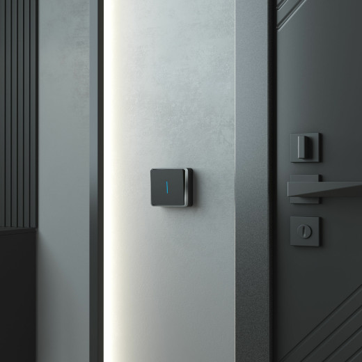 Выключатель одноклавишный с подсветкой Gallant черный/хром W5010135