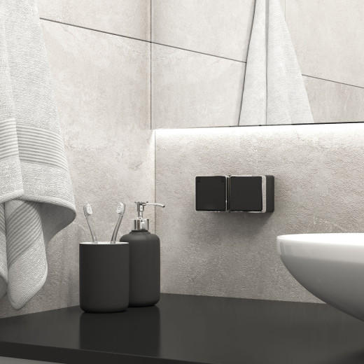 Выключатель одноклавишный влагозащищенный Gallant черный/хром W5010235