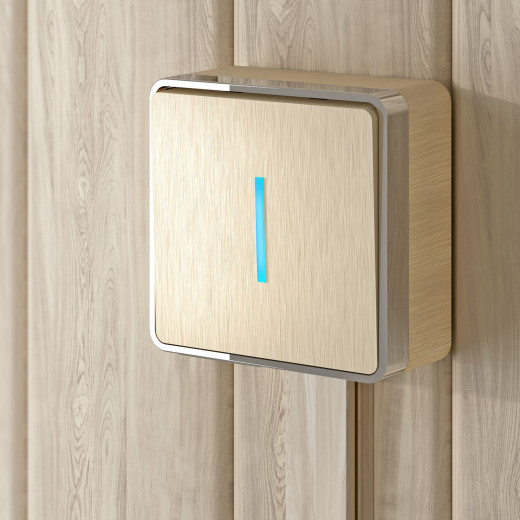 Выключатель одноклавишный с подсветкой Gallant шампань рифленый W5010110