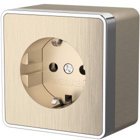 Розетка с заземлением Gallant шампань рифленый W5071010