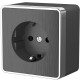 Розетка с заземлением Gallant графит рифленый W5071004