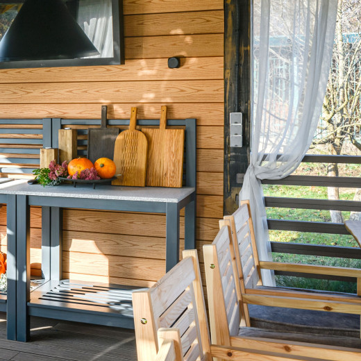 Розетка влагозащ. с зазем. с защит. крышкой и шторками Gallant графит рифленый W5071204