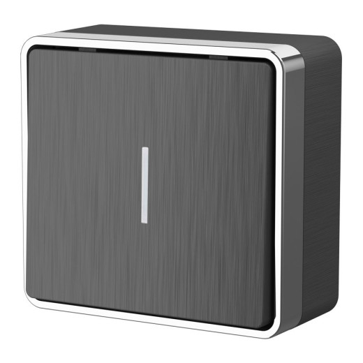 Выключатель одноклавишный с подсветкой Gallant графит рифленый W5010104