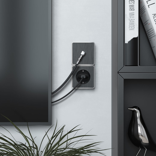 ТВ-розетка оконечная Gallant графит рифленый W5083004