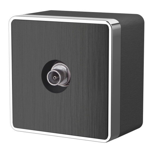 ТВ-розетка оконечная Gallant графит рифленый W5083004