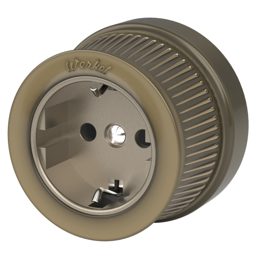 Розетка с заземлением бронзовый ретро W5771012