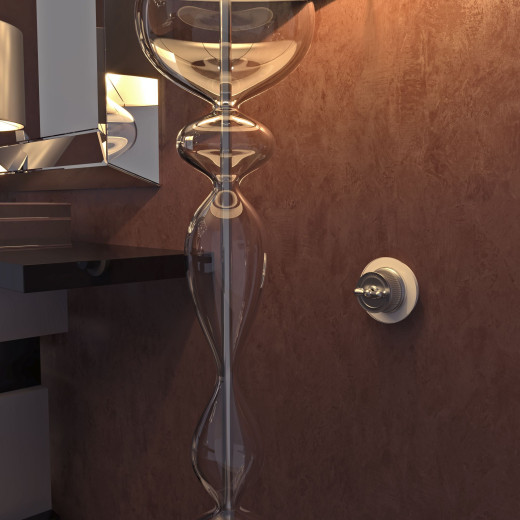 Выключатель на 4 положения двухклавишный матовый хром ретро WL19-01-05